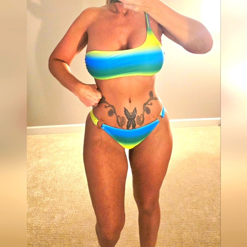 Pg3 #14 Vibrant Blue and Green Bikini Set